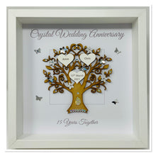 Load image into Gallery viewer, 15th Crystal 15 Years Wedding Anniversary Frame - Message
