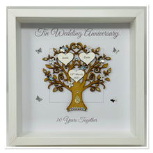 Load image into Gallery viewer, 10th Tin 10 Years Wedding Anniversary Frame - Message