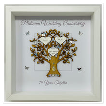Load image into Gallery viewer, 70th Platinum 70 Years Wedding Anniversary Frame - Message