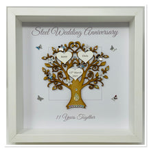 Load image into Gallery viewer, 11th Steel 11 Years Wedding Anniversary Frame - Message