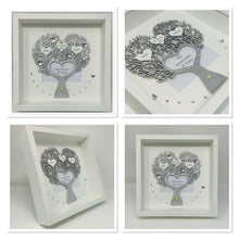 Load image into Gallery viewer, 10th Tin 10 Years Wedding Anniversary Frame - Metallic Heart Tree