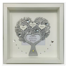 Load image into Gallery viewer, 60th Diamond 60 Years Wedding Anniversary Frame - Heart Tree Metallic