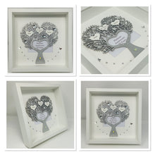 Load image into Gallery viewer, 70th Platinum 70 Years Wedding Anniversary Frame - Metallic Heart Tree