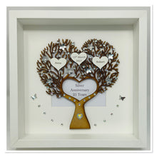 Load image into Gallery viewer, 25th Silver 25 Years Wedding Anniversary Frame - Heart Tree