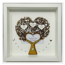 Load image into Gallery viewer, 10th Tin 10 Years Wedding Anniversary Frame - Heart Tree