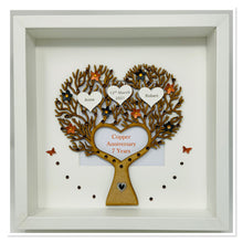 Load image into Gallery viewer, 7th Copper 7 Years Wedding Anniversary Family Tree Frame - Heart