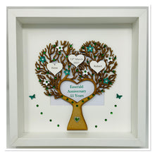 Load image into Gallery viewer, 55th Emerald 55 Years Wedding Anniversary Frame - Heart