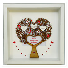 Load image into Gallery viewer, 40th Ruby 40 Years Wedding Anniversary Frame - Heart Tree
