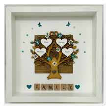 Load image into Gallery viewer, Scrabble Family Tree Frame - Teal