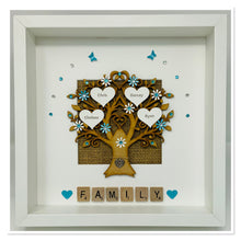 Load image into Gallery viewer, Scrabble Family Tree Frame - Turquoise