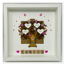 Load image into Gallery viewer, Scrabble Family Tree Frame - Bright Pink