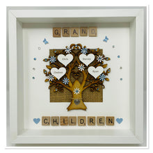 Load image into Gallery viewer, Grandchildren Scrabble Family Tree Frame - Pale Blue