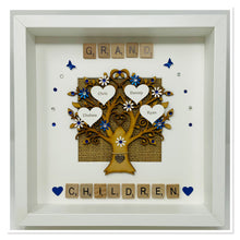 Load image into Gallery viewer, Grandchildren Scrabble Family Tree Frame - Royal Blue