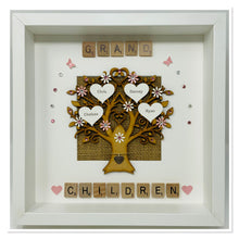 Load image into Gallery viewer, Grandchildren Scrabble Family Tree Frame - Pale Pink