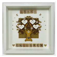Load image into Gallery viewer, Grandchildren Scrabble Family Tree Frame - Neutral Beige