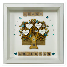 Load image into Gallery viewer, Grandchildren Scrabble Family Tree Frame - Teal