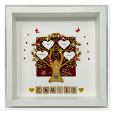 Load image into Gallery viewer, Scrabble Family Tree Frame - Classic Red & Gold