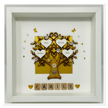Load image into Gallery viewer, Scrabble Family Tree Frame - Classic Gold Shimmer