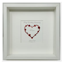 Load image into Gallery viewer, 40th Ruby 40 Years Wedding Anniversary Frame - Gem Heart