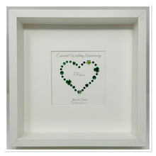 Load image into Gallery viewer, 55th Emerald 55 Years Wedding Anniversary Frame - Gem Heart