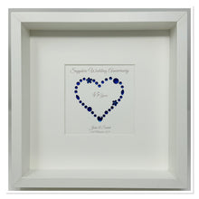 Load image into Gallery viewer, 45th Sapphire 45 Years Wedding Anniversary Frame - Gem Heart