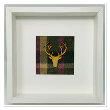 Load image into Gallery viewer, Stag Head Frame Green & Pink Tartan (4)