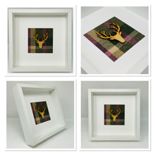 Load image into Gallery viewer, Stag Head Frame Green & Pink Tartan (4)