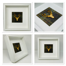 Load image into Gallery viewer, Stag Head Brown & Yellow Tartan Frame (7)