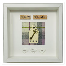 Load image into Gallery viewer, New Home Scrabble Frame - Lilac Tartan Pearls