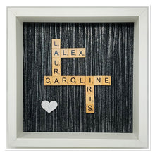 Load image into Gallery viewer, Scrabble Tile Frame - Black Shimmer