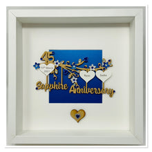 Load image into Gallery viewer, 45th Sapphire 45 Years Wedding Anniversary Frame - Branch