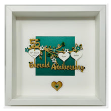 Load image into Gallery viewer, 55th Emerald 55 Years Wedding Anniversary Frame - Branch