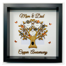 Load image into Gallery viewer, 7th Copper & Black 7 Years Wedding Anniversary Frame - Mum & Dad