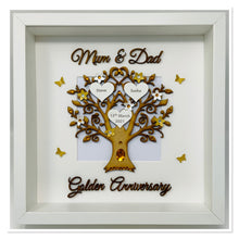 Load image into Gallery viewer, 50th Golden 50 Years Wedding Anniversary Frame - Mum & Dad