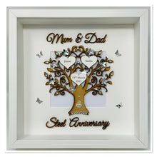 Load image into Gallery viewer, 11th Steel 11 Years Wedding Anniversary Frame - Mum & Dad
