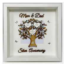Load image into Gallery viewer, 25th Silver 25 Years Wedding Anniversary Frame - Mum & Dad