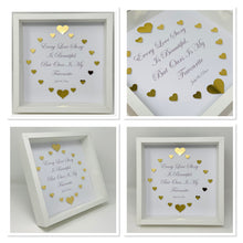 Load image into Gallery viewer, 'Every Love Story Is Beautiful' Gold Love Hearts Quote Frame
