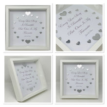 Load image into Gallery viewer, 'Every Love Story Is Beautiful' Silver Love Hearts Quote Frame