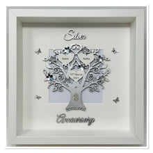 Load image into Gallery viewer, 25th Silver 25 Years Wedding Anniversary Frame - Wooden Metallic