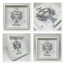 Load image into Gallery viewer, 25th Silver 25 Years Wedding Anniversary Frame - Wooden Metallic