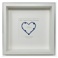 Load image into Gallery viewer, 65th Blue Sapphire 65 Years Wedding Anniversary Frame - Gem Heart