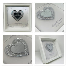 Load image into Gallery viewer, 10th Tin 10 Years Wedding Anniversary Frame - Intricate Mirror Heart