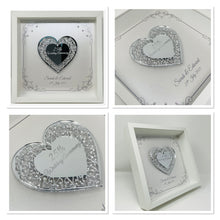 Load image into Gallery viewer, 25th Silver 25 Years Wedding Anniversary Frame - Intricate Mirror Heart
