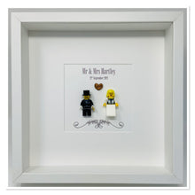 Load image into Gallery viewer, Mr & Mrs Wedding Day Minifigure Frame - Blonde Bride