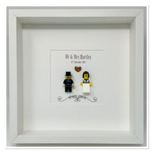 Load image into Gallery viewer, Mr & Mrs Wedding Day Minifigure Frame - Brunette Bride