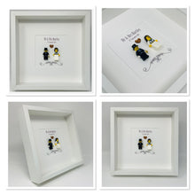 Load image into Gallery viewer, Mr & Mrs Wedding Day Minifigure Frame - Brunette Bride