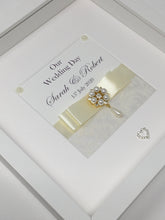 Load image into Gallery viewer, Wedding Day Ribbon Frame - Ivory Flocked