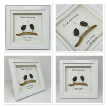 Load image into Gallery viewer, 30th Pearl 30 Years Wedding Anniversary Frame - Pebble Birds