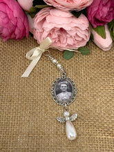 Load image into Gallery viewer, Wedding Bouquet Photo Memory Charm - 'Pearl Angel'