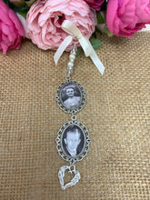 Load image into Gallery viewer, Wedding Bouquet Photo Memory Charm - 'Angel Wings' Double Frame